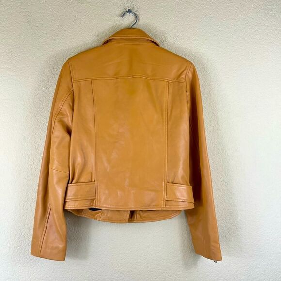 Walter Baker Allison Lamb Leather Moto Jacket Macaroon color size Medium - Picture 7 of 10
